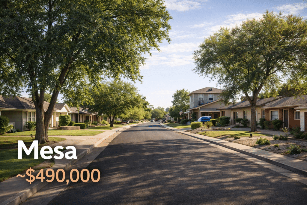 Mesa neighborhood on a sunny day
