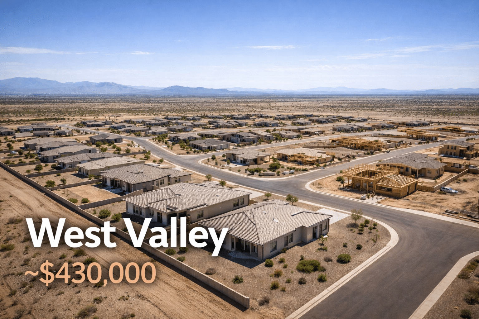 Desert subdivision under construction in West Valley