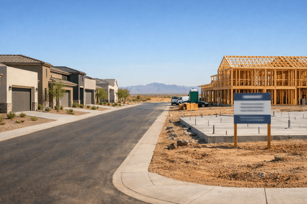Suburban development in Surprise, Arizona