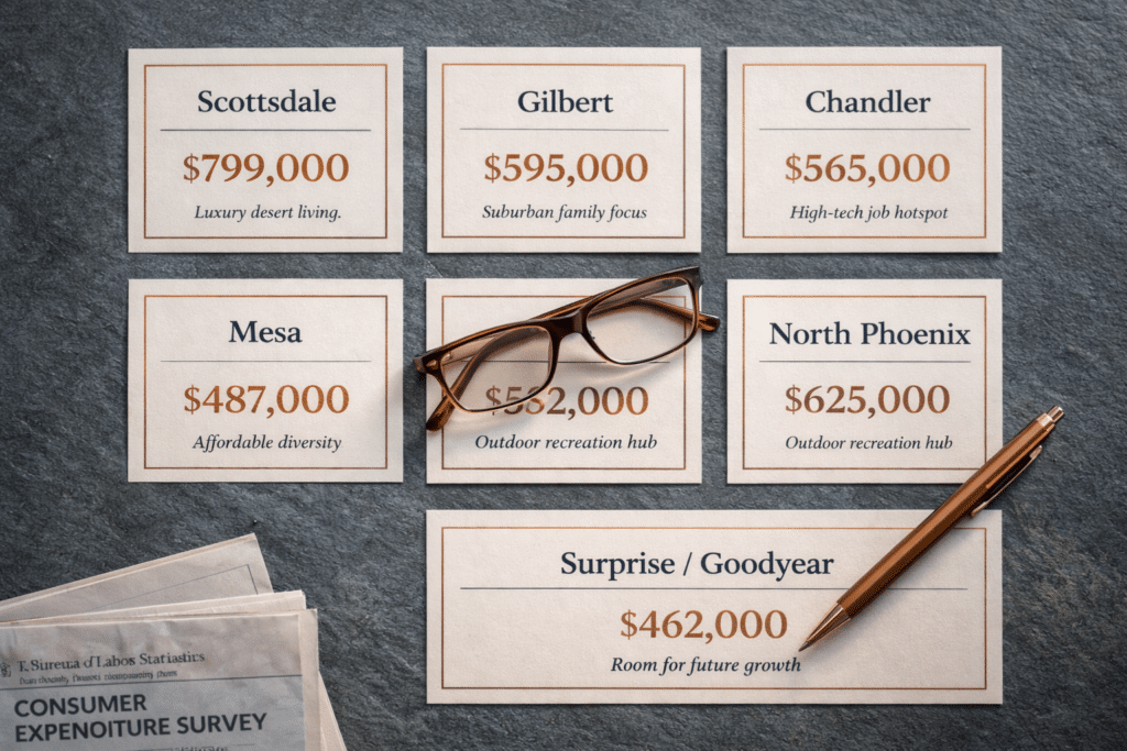 Phoenix Valley destination community cards Scottsdale Gilbert Chandler Mesa North Phoenix West Valley for Portland equity homeowners